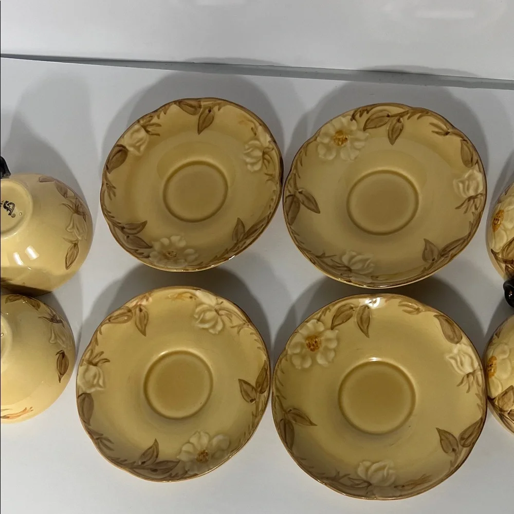 Franciscan Cafe Royale Floral Teacups with Saucers-Vintage-Set of 4